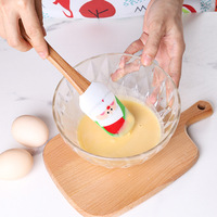 Spatule en silicone de la série Bonhomme de neige de Noël, outil de cuisine pour la pâtisserie, pour mélanger et racler les gâteaux