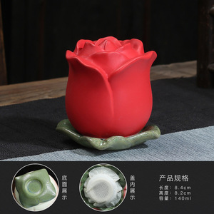 Modern seramik kremasyon çömleği insan külleri ve küçük evcil hayvan için gül çiçek anıt cenaze konteyner kediler ve köpekler için - Product Image 2