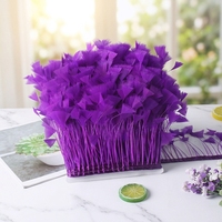 Ruban de plumes de dinde teintes en gros, franges de plumes pour robe de danse, accessoires vestimentaires, décoration, artisanat de fête