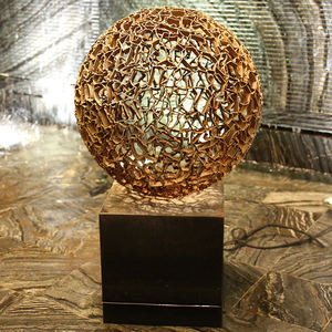 K081 bola dorada de acero inoxidable decoraciones escultura colgante abstracta hogar Oficina hotel lujo arte decoración moderna - Product Image 2