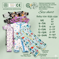 DH OEM Baby Bamboo Western Zippy Mystery Box Combinaison zippée douce et extensible pour bébé, style cowboy, respirante, pyjama pour tout-petit