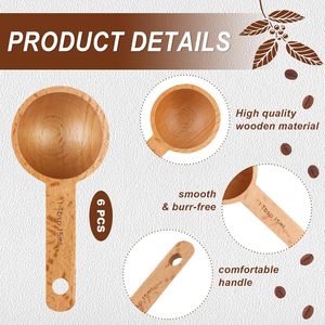 Ensemble de cuillères à mesurer en bois pour la cuisine, cuillères à mesurer en bois écologiques - Product Image 3