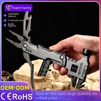Couteau pliant universel d'extérieur en acier inoxydable, pince, outil EDC, clé à molette mobile multifonctionnelle noire, vente en gros