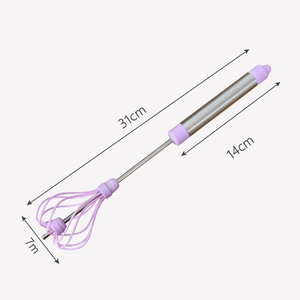 <span class=keywords><strong>Batidor</strong></span> <span class=keywords><strong>Manual</strong></span> semiautomático para cocina, hogar, herramientas para hornear Diy, claras de huevo rotativas, varilla agitadora de acero inoxidable - Product Image 4