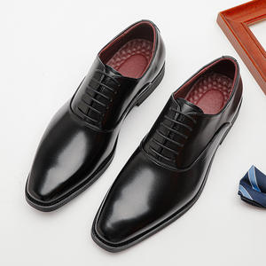 Botas de Vestir para Hombre QJMP de Cuero Genuino, Sin Cordones, Punta Puntiaguda, Suela de Goma, Diseño Sólido, Logotipo Bordado, Tendencia de Moda para Oficina - Product Image 5