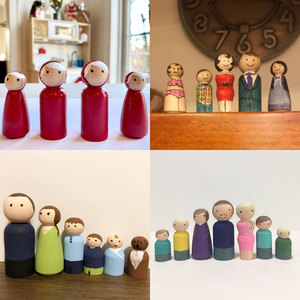 Juego de muñecas de madera, 50 piezas, figuras de madera natural para decoración artesanal DIY - Product Image 2