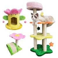 Produits de luxe pour animaux de compagnie arbre à chat griffoir en sisal meubles modernes pour chat jouets BSCI personnalisés pour chats jouet interactif durable
