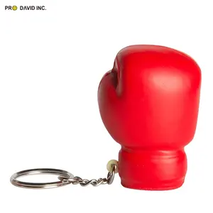 Custom Logo PU Memory Foam Boxing -gloves Shape Keychain Anti Stress Toy Ball