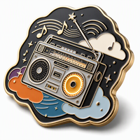 Broches personnalisées en émail souple style rétro vintage avec motifs notes de musique, amour et animaux pour la Fête Nationale et les cadeaux de la Saint-Valentin