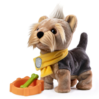 Jouet pour enfant Tumama : Chiot Yorkshire Terrier réaliste en peluche, haute qualité, avec commande vocale et fonction marche sur piles