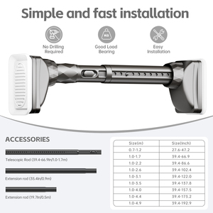 YIJIALE Programa OEM Flexible, Barra Telescópica para Cortinas de 0.7-1.2m, 32mm, Gris Oscuro, con Sistema de Tensión de un Clic, para Ventanas de Ático - Product Image 4