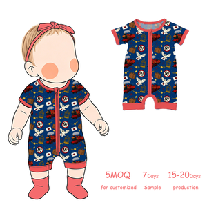 Pijama de Verano para Bebé Recién Nacido, Diseño Personalizado con Estampado de Auto, Mono de Bambú para Niños Pequeños - Product Image 5