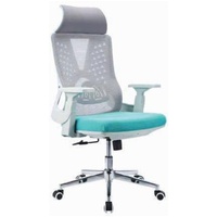 Chaise de bureau ergonomique de direction avec base pivotante réglable en hauteur, dossier en maille moderne et fonction de levage