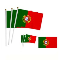 Bandera de mano de alemania, poste de plástico de alta calidad, poliéster, 14x21CM, 30cm