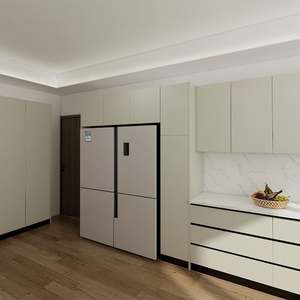 SANTOPOVA Modern Handle-less Kitchen <b>Cabinet</b> with Integrated Storage and Soft-Close Mechanism - Product Image 3