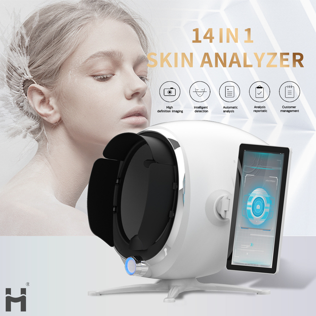 3D Face Skin Analyzer Machine with Acne Pigmentation & Wrinkle Analysis EU/JP/US/IT/ZA Plug Compatible Commercial Use