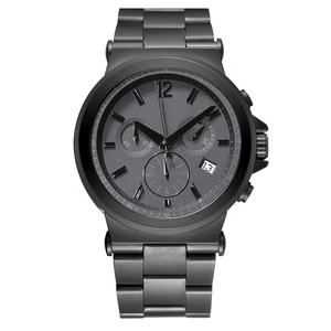 Montre-bracelet sport pour homme en acier inoxydable, finition PVD noir <span class=keywords><strong>DLC</strong></span>, chronographe, couronne vissée, bracelet en cuir/silicone, 43 mm - Product Image 5