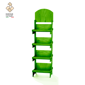 Espositore in legno verde della migliore qualità EUROSUD CATALDI Made in Italy betulla altezza 170 cm per negozi e supermercati - Product Image 2