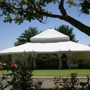 Tente moghole blanche de style romantique indien moderne et élégant pour décoration extérieure en toile pour mariages et fêtes - Product Image 3