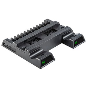 Yüksek kalite siyah renk kutusu soğutma fanı çifte şarj makinesi denetleyici <span class=keywords><strong>Ps4</strong></span> oyun konsolu için dikey stant soğutucu onarım parçaları - Product Image 2