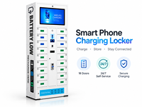 Casier de recharge pour smartphone assemblé pour centre de fitness, stockage sécurisé, compartiments personnalisables, écran tactile, libre-service