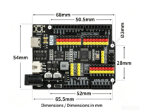 Carte de contrôle UNO R3 Pro avec alimentation améliorée, microcontrôleur ATmega328P, entrée Type-C DC et batterie au lithium