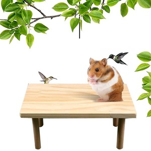 Ahşap Hamster platformu oyuncak masa doğal ahşap raf ayakta platformu Hamster sıçan gine domuz için Chew oyuncaklar - Product Image 3