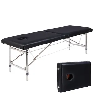 Mesa de massagem dobrável de corpo inteiro Cama de beleza ajustável em metal