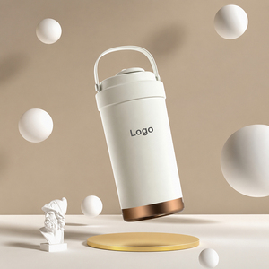 Gobelet isotherme en acier inoxydable 500 ml à double paroi avec poignée, bouteille à café portable, design minimaliste, pour les voyages - Product Image 3