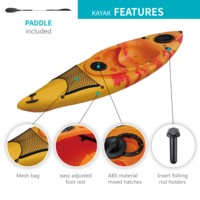 ITOO 3.8m 10ft simple rivière/Kayak pour la pêche en mer Offre Spéciale kayak de course assis pour 1 personne utilisation océan/rivière