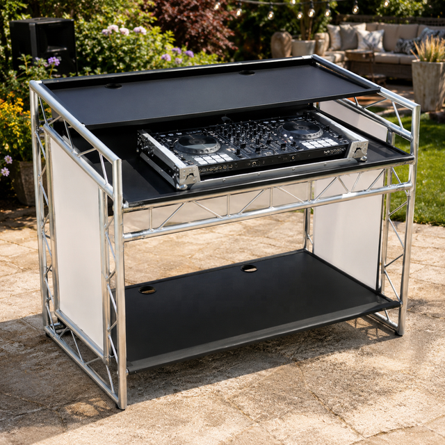LED Lighting Aluminum DJ Booth, Folding DJ Desk, Portable DJ Equipment for Sale