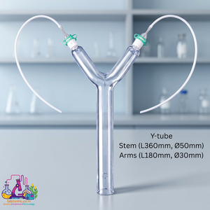 Olfactómetro en Y con vástago L360 (50) y brazo L180 (30 mm) Instrumento de laboratorio de vidrio para medición y análisis - Product Image 3