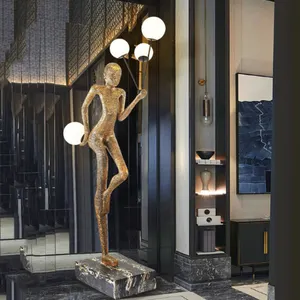 Post-modern Statue Light Loddy Standing Lamp Physical Beauty Sculpture Ornaments Sculpture Cheering Squad Floor Lamp