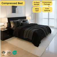 Lit compressé en velours côtelé confortable et minimaliste italien pour salon et chambre à coucher |   Compression d'expédition durable et écologique