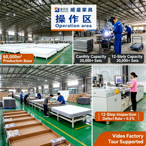 Willsoon hiện đại màu xám vải bọc nền tảng giường với khung kim loại, được xây dựng trong Kệ đầu giường & USB sạc cổng - Product Image 6