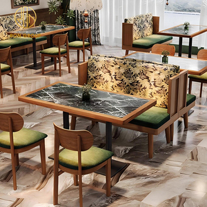 <span class=keywords><strong>Vintage</strong></span> Design personalizzato quadrato in legno caffè e ristorante Set di mobili divano stand tavolo e sedia per Coffee Shop - Product Image 2