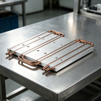 Plaque de refroidissement liquide en aluminium avec tube en cuivre usiné CNC, plaque de refroidissement à eau pour batterie de véhicule électrique, stockage d'énergie, centre de données, IGBT