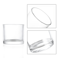 Coupe en verre en gros d'usine 100ml/150ml/220ml/320ml/430ml pot à bougie transparent et couvercle en bambou pour la fabrication de bougies parfumées
