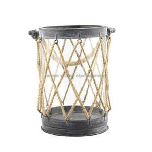 Vela de cristal Linterna Cuerda Mango Elegante Decoración del hogar Bodas Fiestas Festivales Pascua - Product Image 6