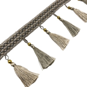 Garniture et <span class=keywords><strong>frange</strong></span> en dentelle à pampilles courtes en perles pour rideaux et tapis décoratifs (vente en gros) - Product Image 1