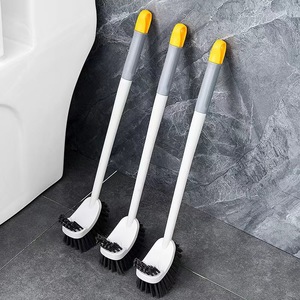 Double-Sided Toilet <b>Brush</b> Oval Shape Durable Ergonomic Long Handle For Bathroom Cleaning Wall Mounted Storage - Product Image 1