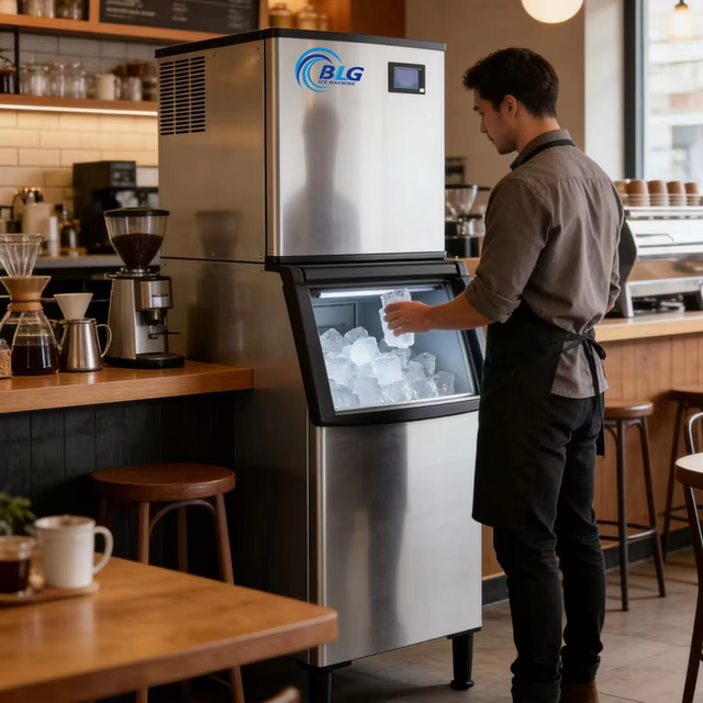 BLG Ice Maker Machine for Spilt Type Self-Cleaning Function Block Ice Maker 300kg Cubes Ready in 24 Hours