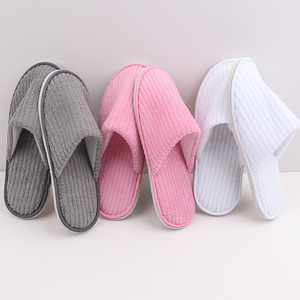 Custom Wholesale Luxury Disposable Hotel <strong>Slippers</strong> Flat Coral Velvet Eco-Friendly Comfortable Haofei Brand Hotel Amenities - Product Image 6