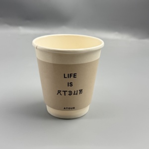 แก้วกาแฟกระดาษรีไซเคิลได้ หลายขนาด รับผลิตตามแบบ (OEM) พร้อมโลโก้ สำหรับร้านกาแฟ ใช้สำหรับเครื่องดื่มชาและกาแฟร้อน - Product Image 5