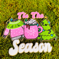 Patchs personnalisés de Noël en sequins et perles, lettres brodées, patchs de Noël personnalisés en sequins pour vêtements