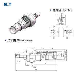Vanne de régulation de débit à compensation de pression Fr2-10-33, vanne à cartouche hydraulique pour composants de chariots élévateurs, remorques, élévateurs et excavatrices - Product Image 5