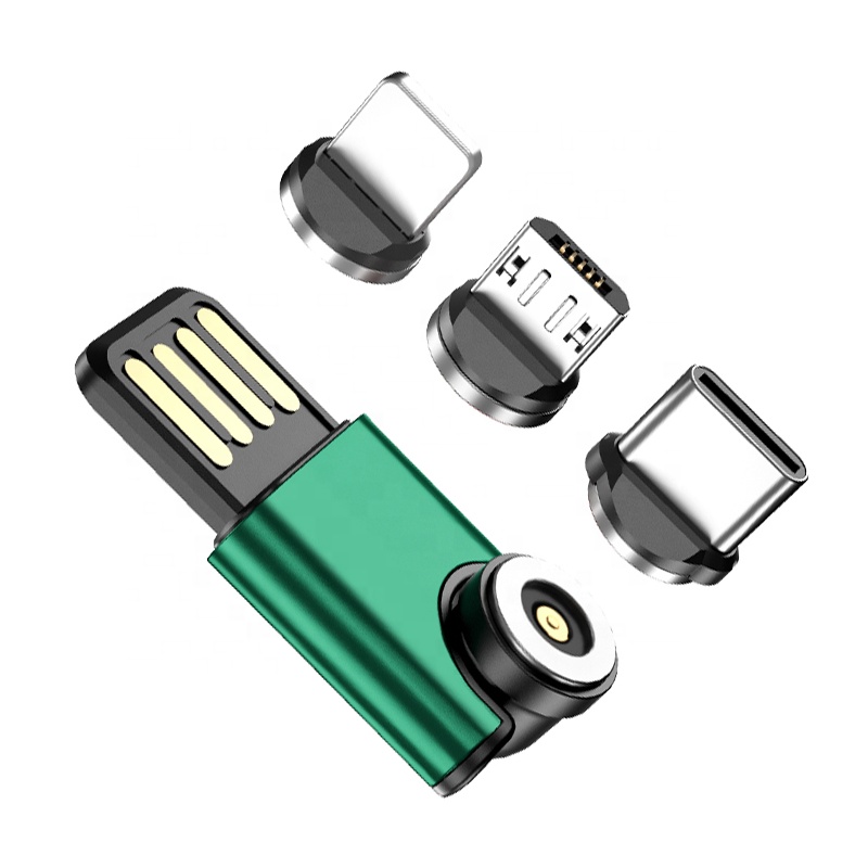 Портативные беспроводные аксессуары для мобильных телефонов короткое Зарядное устройство USB 540 вращение на 180 градусов 3 в 1 Магнитный зарядный кабель