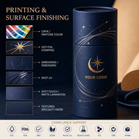 Empaque de Tubo de Papel Personalizado OEM, Caja Cilíndrica de Lujo de Cualquier Tamaño para Perfume, Cosméticos, Regalos, con Impresión de Logotipo, FSC