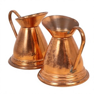 Classic Hammered Copper Eco-Friendly Handmade Water Pitcher with Lid 1.7L for Home Party Use - Product Image 4
