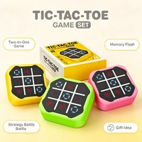 Jeu de société électronique 2-en-1 Tic Tac Toe personnalisé en gros, portable, éducatif, jouet d'apprentissage, cadeau, jeu de mémoire flash